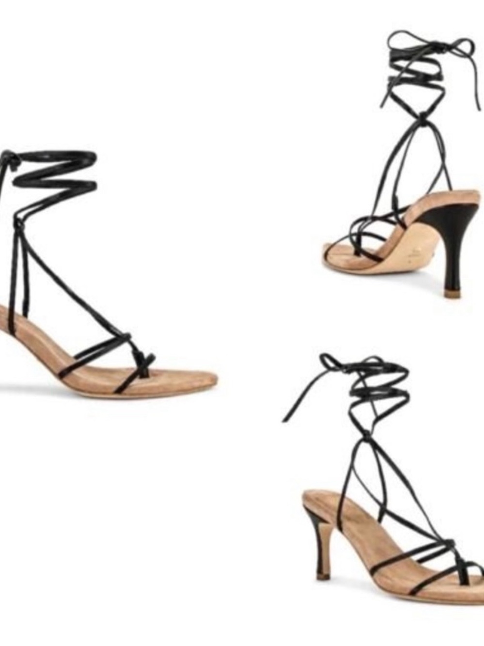 RAYE cosy ankle wrap heel size 8.5 nude black